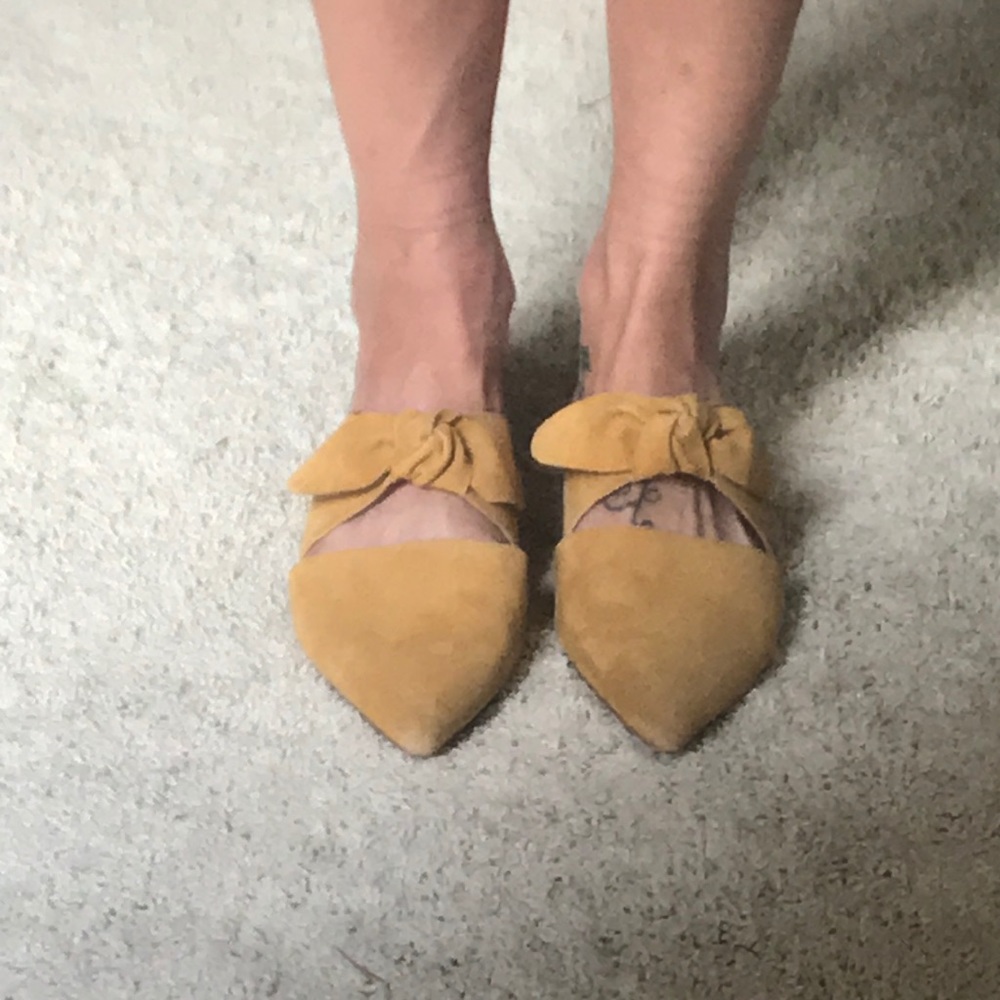 Jeffrey Campbell yellow suede shoes